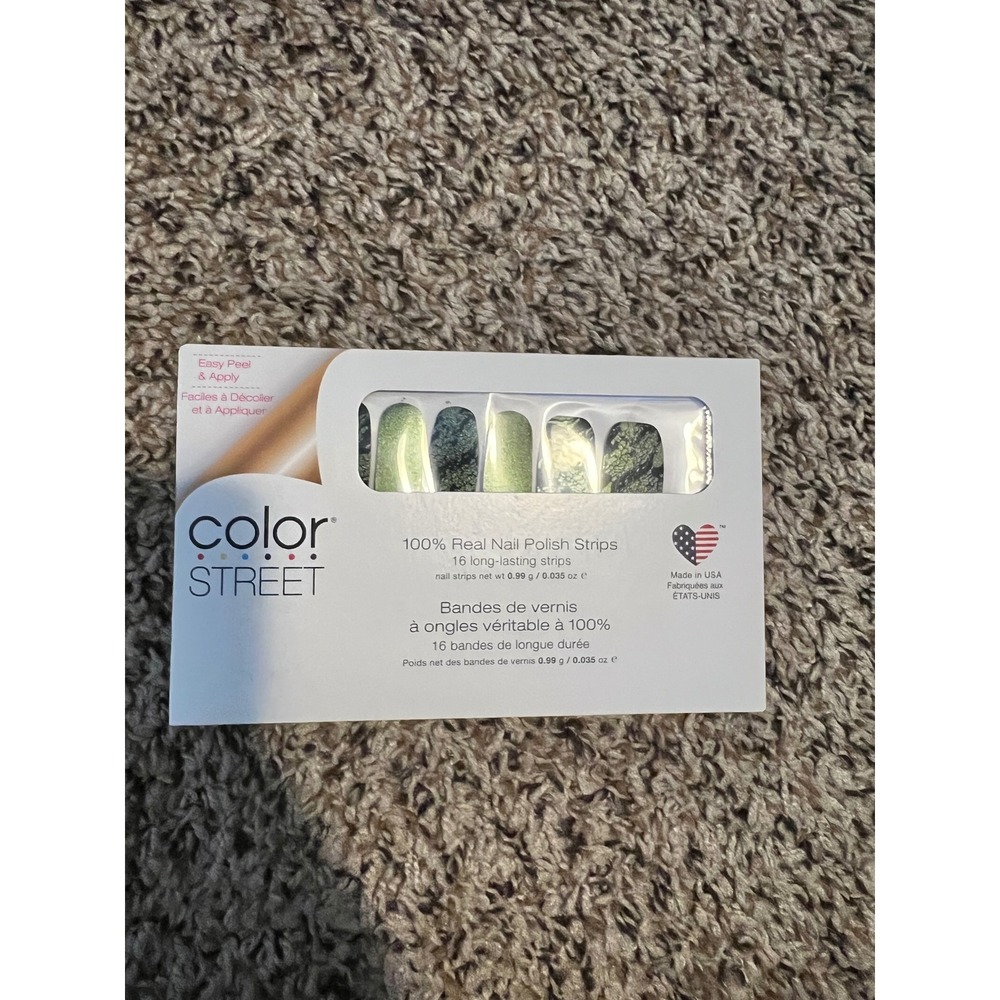 Color Street Magic Potion Green Black Marble Glitter Nail‎ Polish Strips FDS603